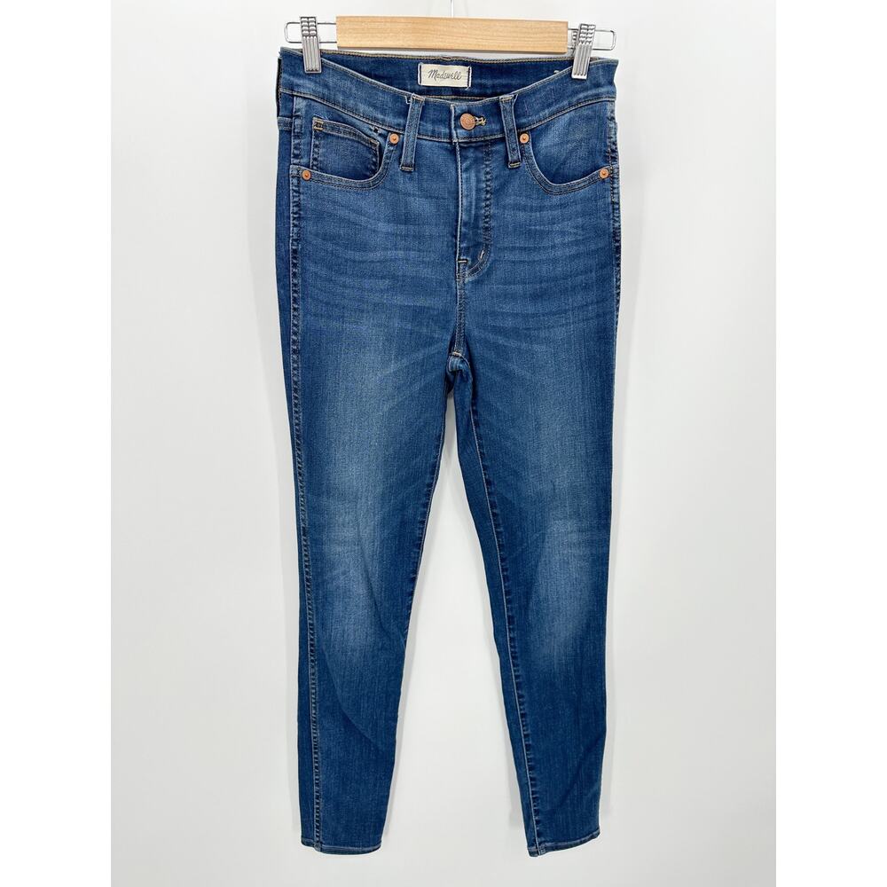 Madewell Women 26 TALL 10" High Rise Skinny Medium Wash Blue Denim Jeans